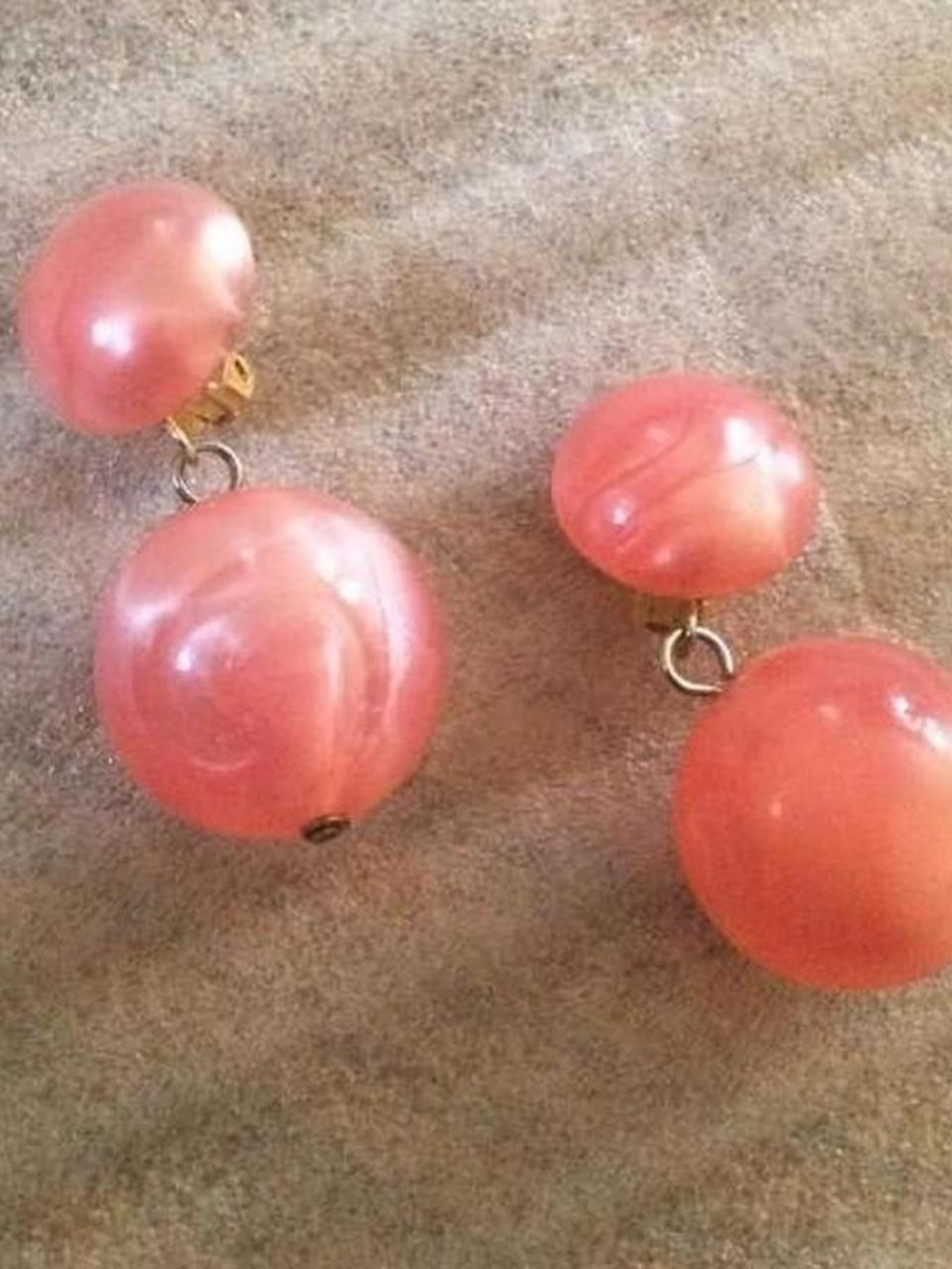 Vintage Pink Clip Earrings
